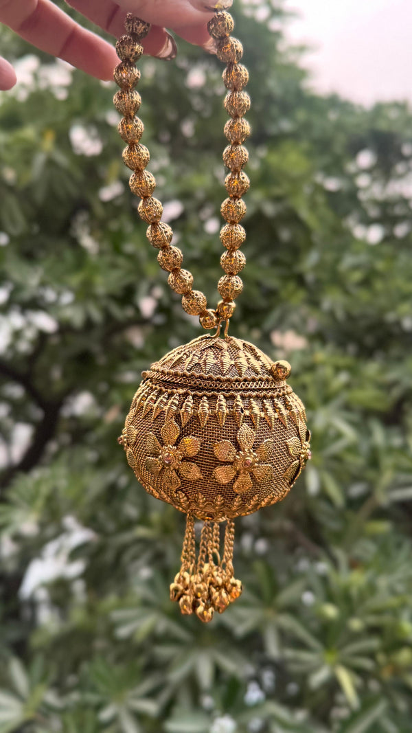 Round Mini Brass Potli