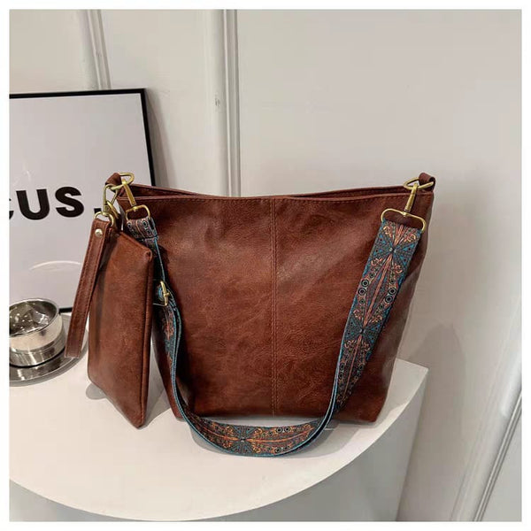 Leather Broad Belt Sling Bag